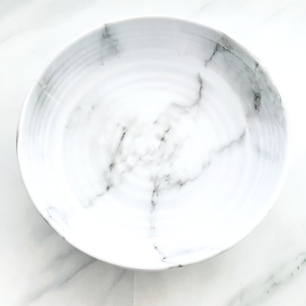 White Marble Melamine Serving Bowl Salad Pasta Bowl - Set of 4